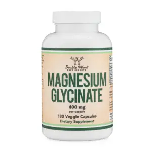 Magnesium Glycinate Double Wood Supplement 400 mg 180 Capsules