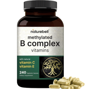 Naturebell Methylated B-Complex Vitamins – 240 Veggie Capsules | Active Multivitamin with B12, Folate, Biotin, Vitamin C & E, Choline & Inositol